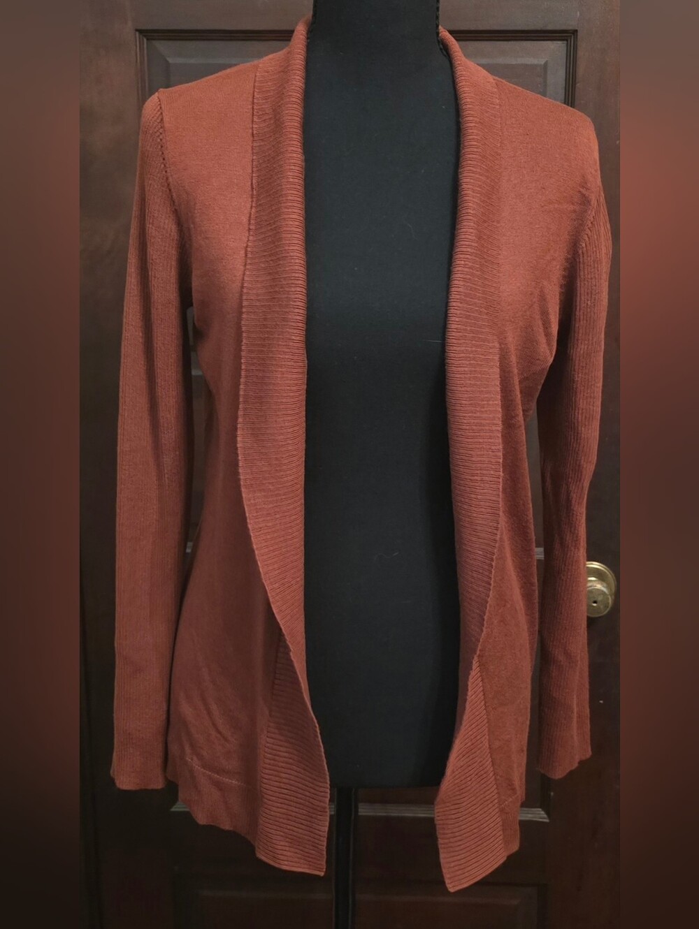 Faded Glory Open-Front Rust-Brown Cardigan